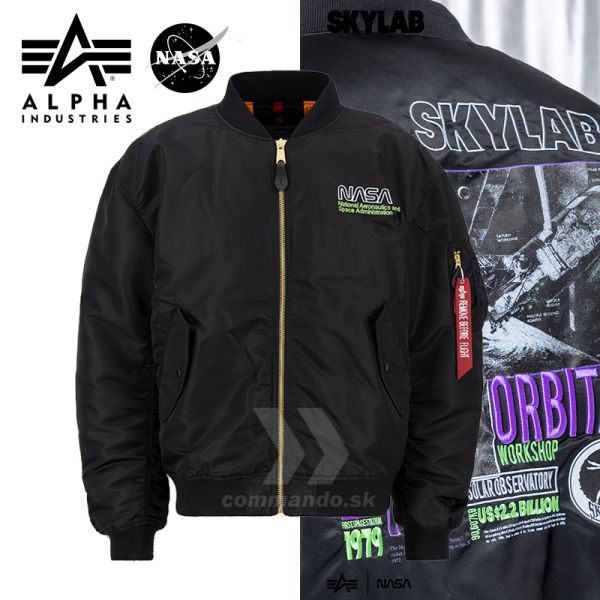 Alpha Industries Bunda MA-1 NASA Skylab black/green