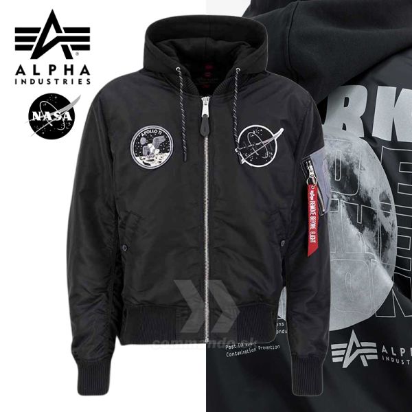 Alpha Industries Bunda MA-1 VF Hood Dark Side black/reflective