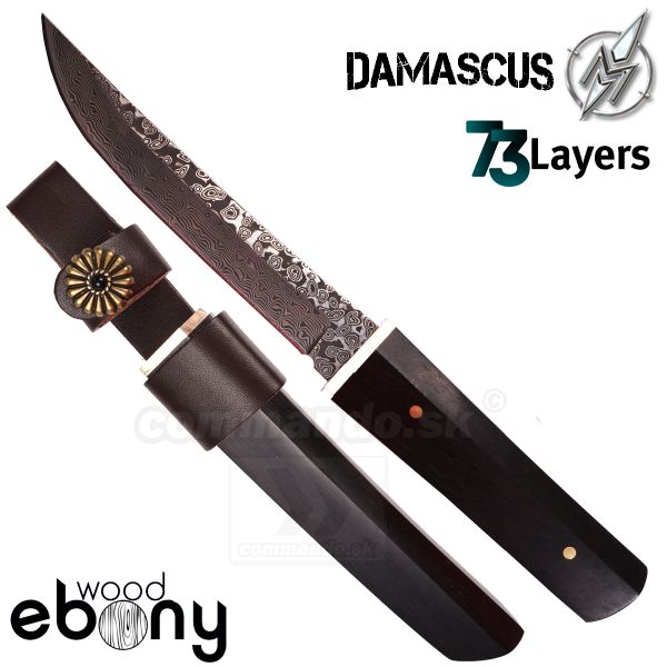 Damaškový nôž Ebony Wood 32701 Damascus 73 Layers