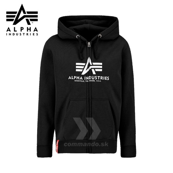 Alpha Industries Mikina Basic Zip Hoody black