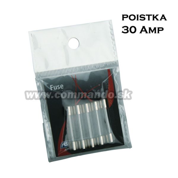 ASG Poistka Fuse Glass tube 30 Amp. 1ks