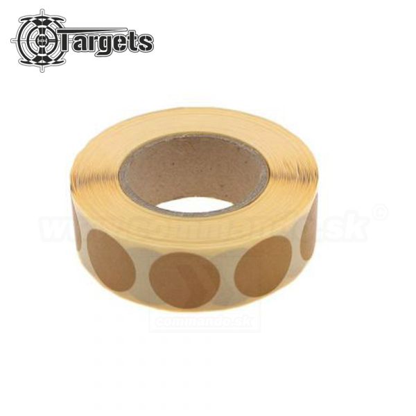 Hnedé nálepky na terče 20 mm x 1000ks Tan