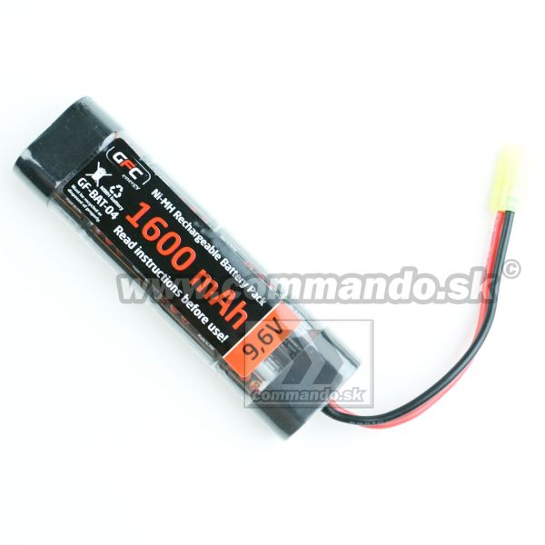 Airsoft GFC Batéria NiMH 9,6V 1600mAh Tamiya konektor malý