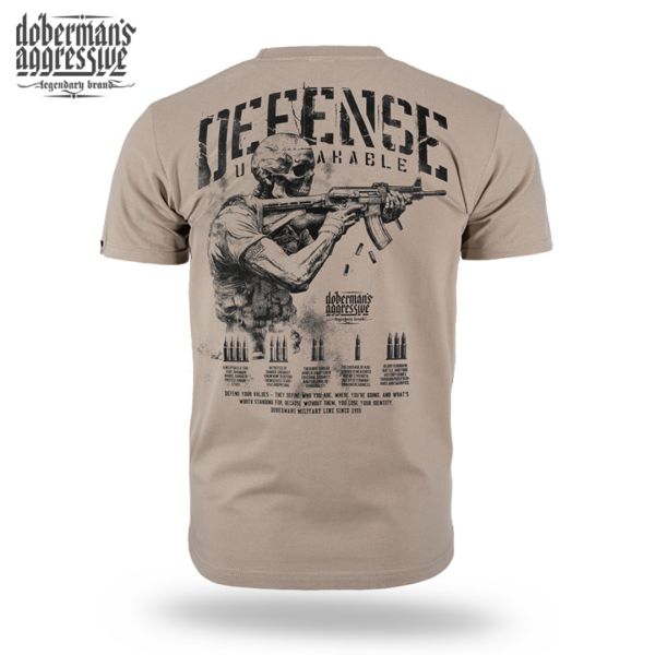 Doberman´s Aggressive tričko 377 DEFENSE UNBREAKABLE béžové