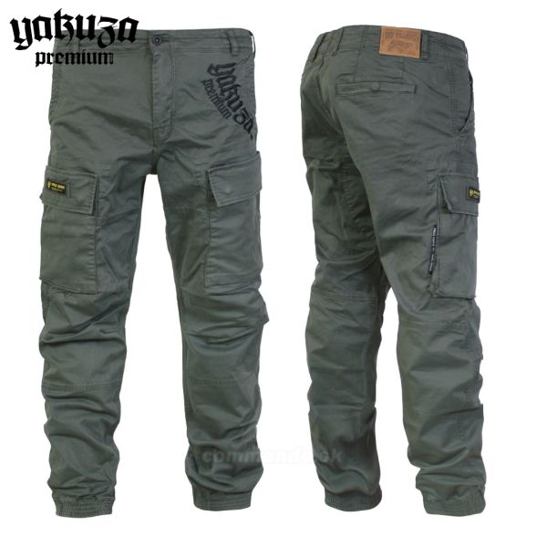 Yakuza Premium nohavice cargo pants 3854 dark olive