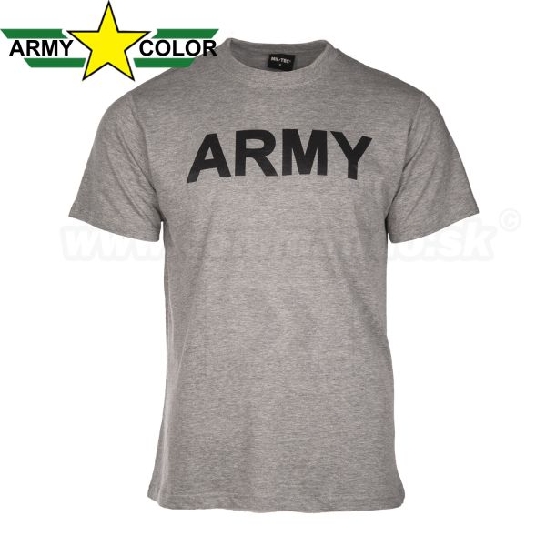 Tričko krátky rukáv s potlačou ARMY, sivé