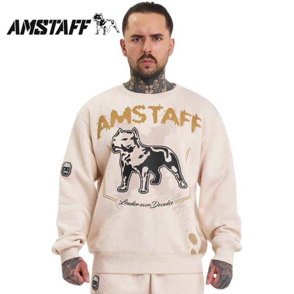 Amstaf Kaldar pulover Creamwood béžový