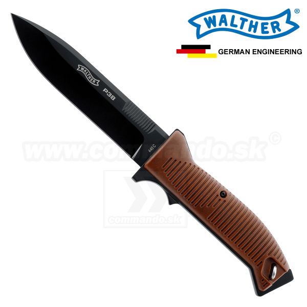 Nôž Walther P38 Knife čierny Fixed Blade