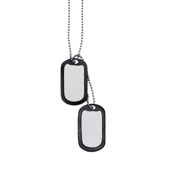 Dog Tag -  strieborné s gumičkami