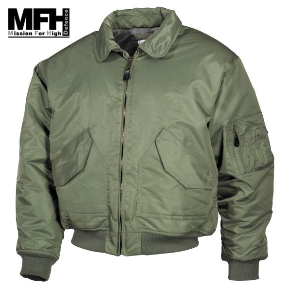 US CWU Bunda MFH Bombera oliv Pilot Jacke