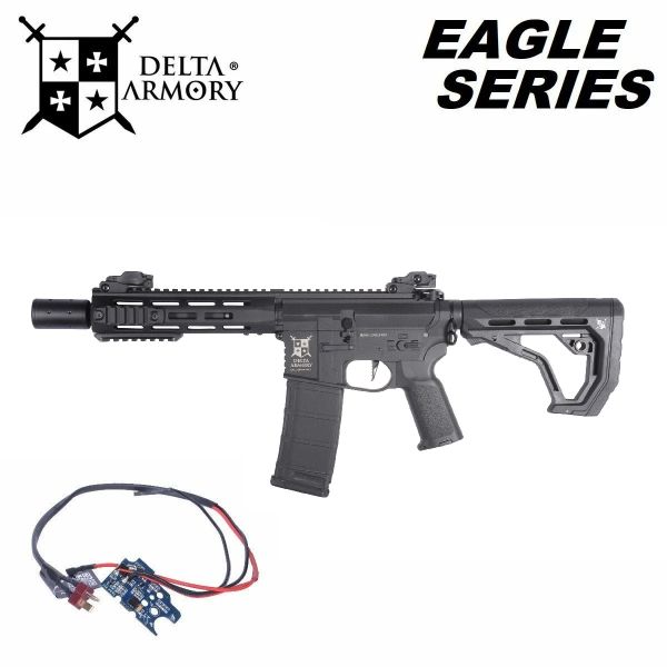 Airsoft Delta Armory M4 AR15 M-LOK SilentOps 8" Charlie EAGLE Čierna