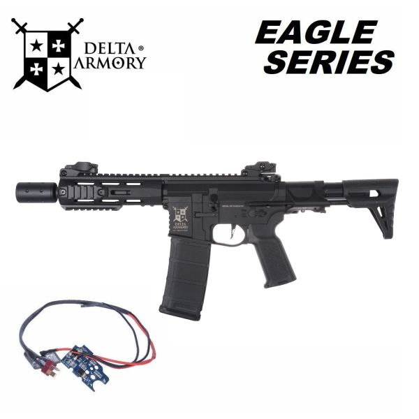 Airsoft Delta Armory M4 AR15 M-LOK SilentOps 6,5" Charlie EAGLE Čierna