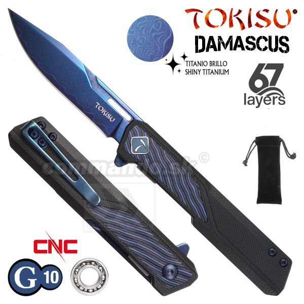 Damaškový nôž TOKISU Damask 67 Layers 25020 CNC G10