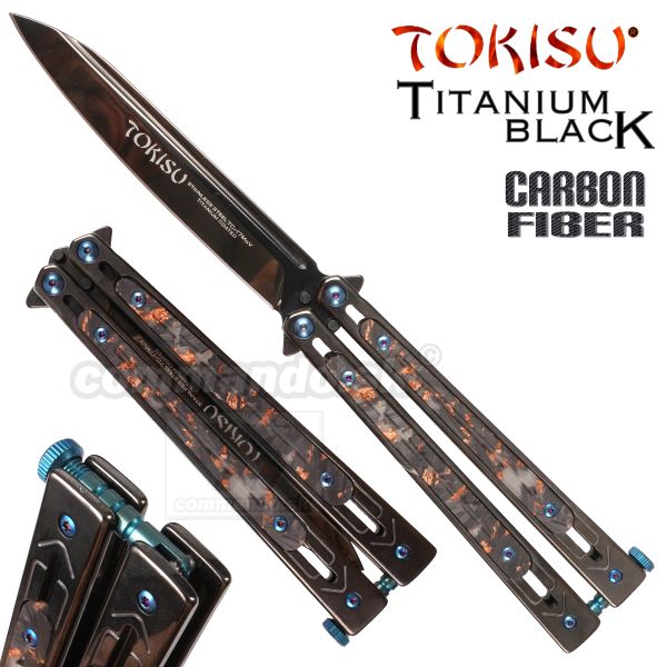 TOKISU Motýlik Balisong Black Titanium 02259 7Cr17Mov