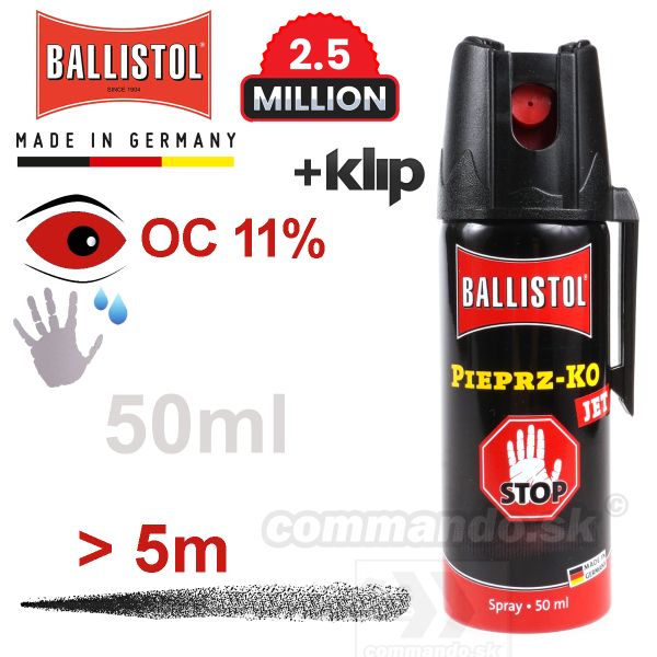 Obranný sprej Ballistol JET 50ml Kaser Slzný sprej