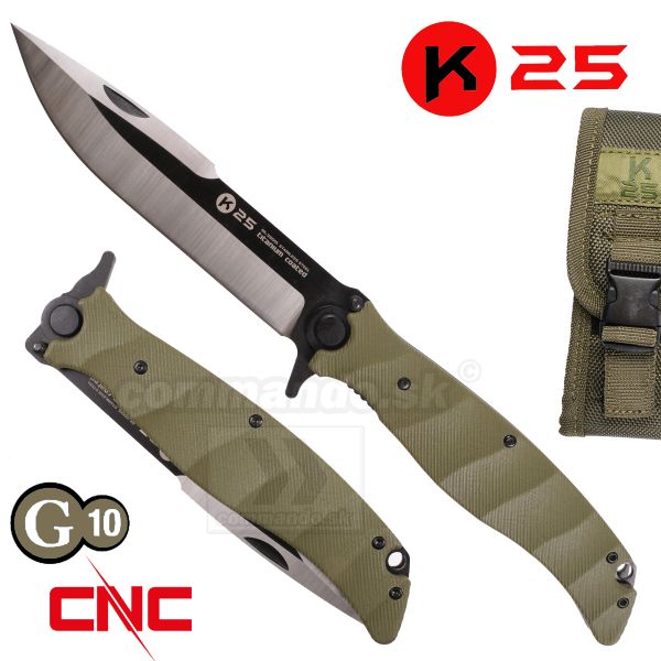 K25 Tactical Pocket Knife zatvárací nôž 25015 CNC G10
