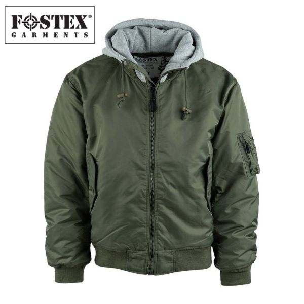 MA-1 Bombera s kapucňou Fostex green