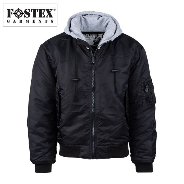 MA-1 Bombera s kapucňou Fostex black