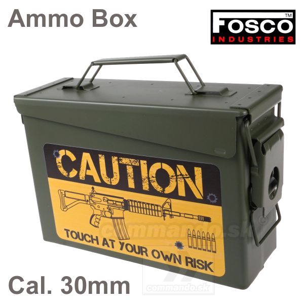 Kovový Ammo Box Cal. 30mm Caution Risk