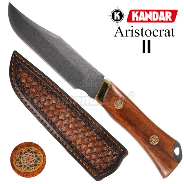Nôž ARISTOCRAT II KANDAR® Full Tang s koženým puzdrom N285