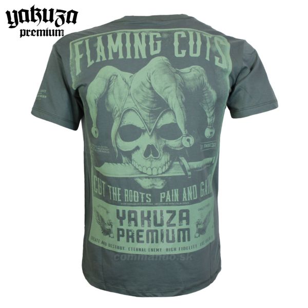 Yakuza Premium tričko FLAMING CUTS 3916 olive grey
