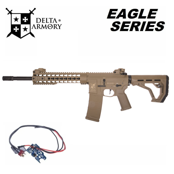 Delta Armory airsoft zbraň AR15 KeyMod 10" Charlie EAGLE Tan