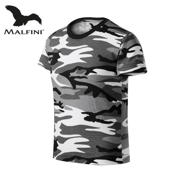 Detské tričko Malfini Camouflage - sivé 149