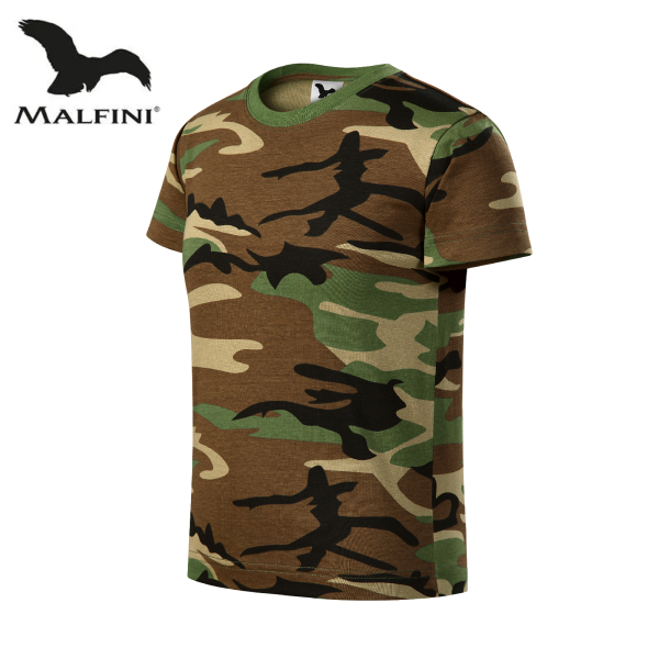 Detské tričko Malfini Camouflage - woodland 149