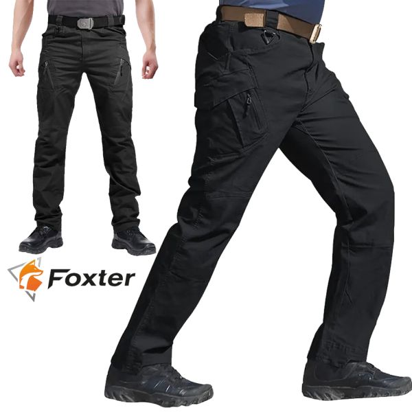Taktické nohavice FOXTER® vojenské cargo so sťahovacou šnúrkou Black