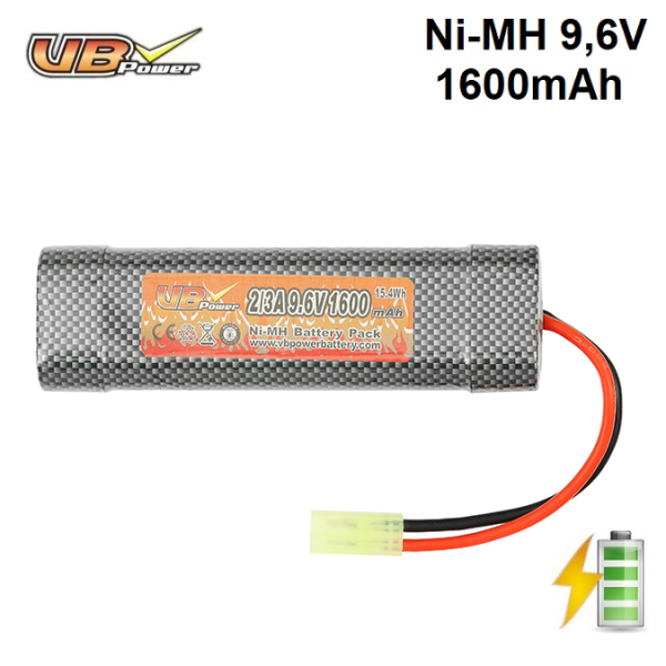Airsoft batéria blok NiMH 9,6V 1600mAh Tamiya konektor malý VB Power