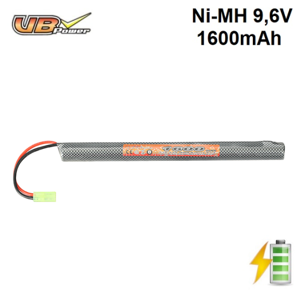 Airsoft batéria Stick NiMH 9,6V 1600mAh Tamiya konektor malý VB Power