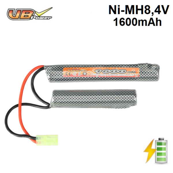 Airsoft batéria Delená NiMH 8,4V 1600mAh Tamiya konektor malý VB Power
