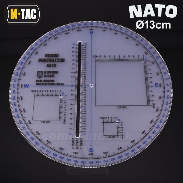 Okrúhle pravítko Ecopybook Tactical Protractor (130 mm) NATO M-TAC