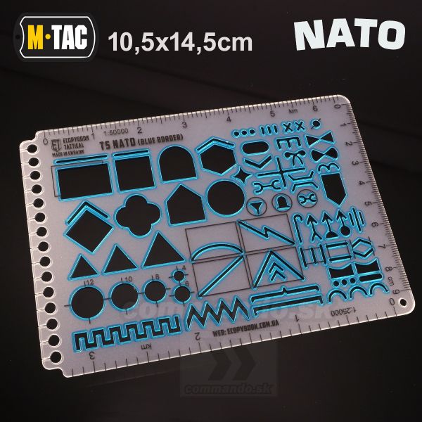 Ecopybook Tactical Protractor pravitko TZ NATO Blue Border M-TAC
