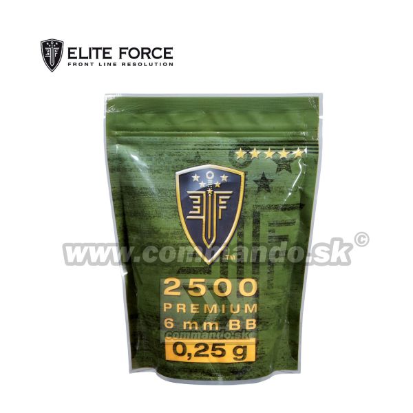 Airsoft Elite Force Premium BB guličky 2500ks 0,25g White