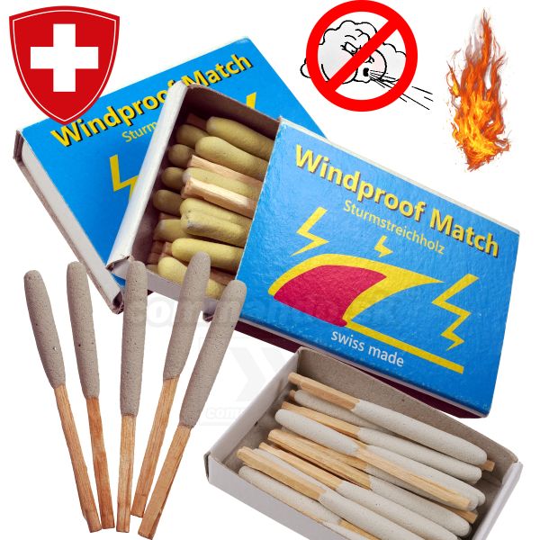 Zápalky Sturm vetruodolné - 20ks v krabičke Swiss Made