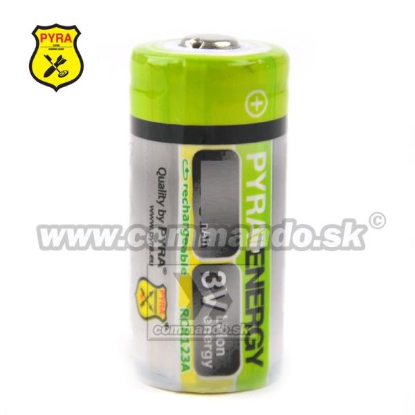 Nabíjateľná Batéria Pyra RCR123A - CR123 650 mAh