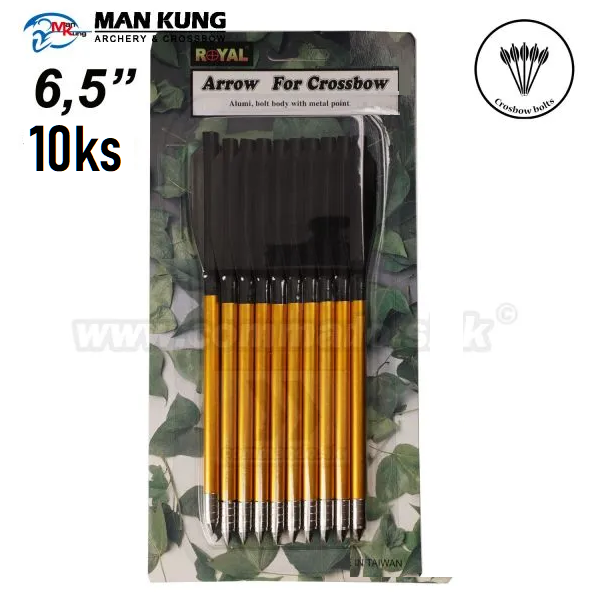 Šípy do pištoľovej kuše 10ks 6,5" Alu Crossbow Bolt