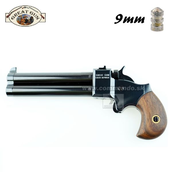 Perkusná pištoľ Derringer 9mm 4" Black Great Gun