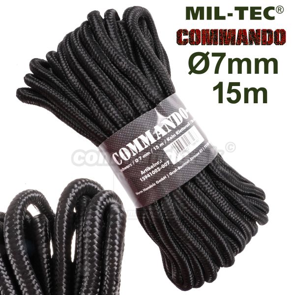 Lano Commando Seil 7mm x 15m - black