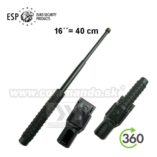 Teleskopický obušok ESP kalený 16" čierny Extra Grip Black