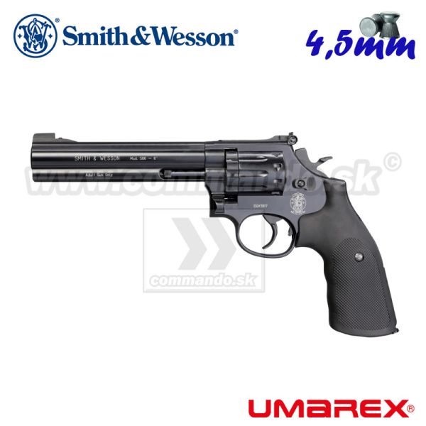 Pištoľ vzduchovka S&W 586-6" CO2, čierna