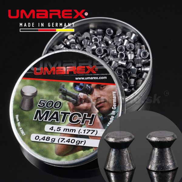 Diabolky Umarex Match Pro 500ks 4,5mm Flat Pellets, Airgun Diabolo