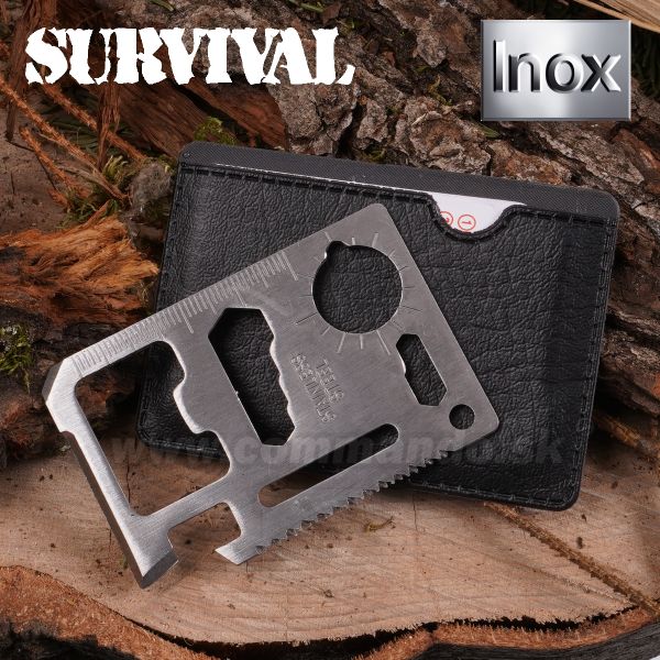 Karta na prežitie INOX 11v1 Survival Card Stainless Steel