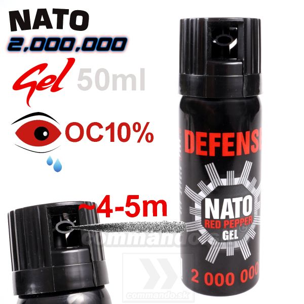 Gélový slzný sprej NATO Defense Black Pepper Gel Kaser 50ml