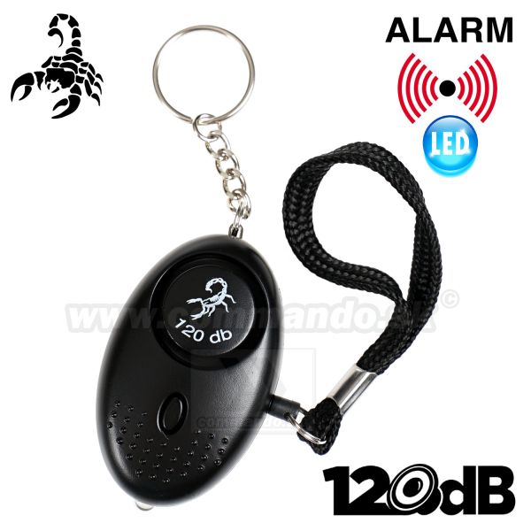 Scorpion Personal Mini Alarm Osobný alarm 120 dB 2v1 Black