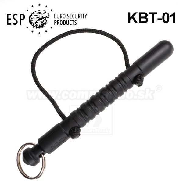 ESP KBT-01 Kubotan Black Plastic Round s krúžkom a lankom