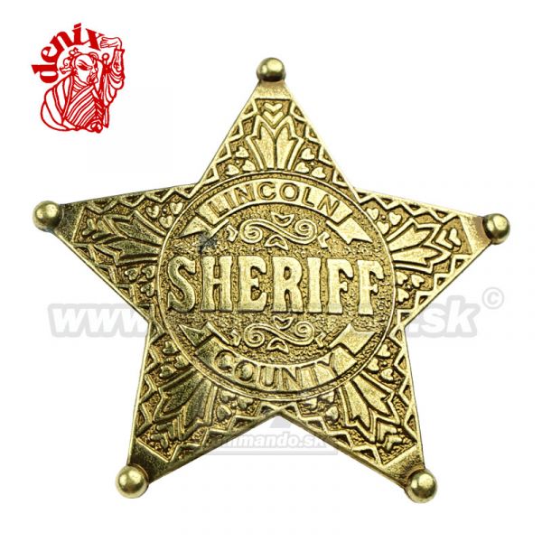 Odznak Sheriff Lincoln County Šerif stredný kovový Denix 104