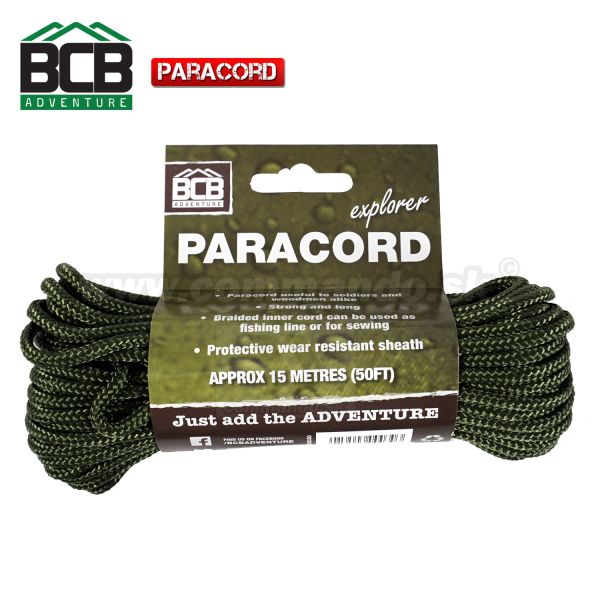 Núdzové lano zelené Paracord 15m Explorer BCB CM030