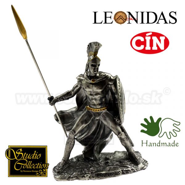 Leonidas cínový grécky bojovník 11cm cínová soška 708-9069